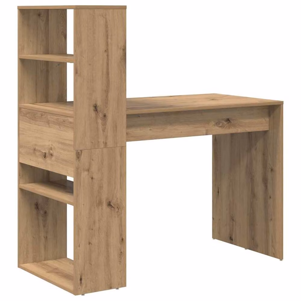 Berkfield Home Office Writing Desk in Artisan Oak, W/D/H: 113 x 54 x 120 cm – 4