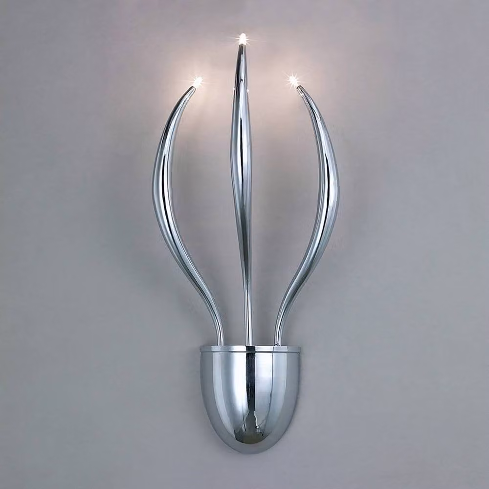 Netlighting Llamas 3 Light Wall Lamp in Polished Chrome and Silver – 2