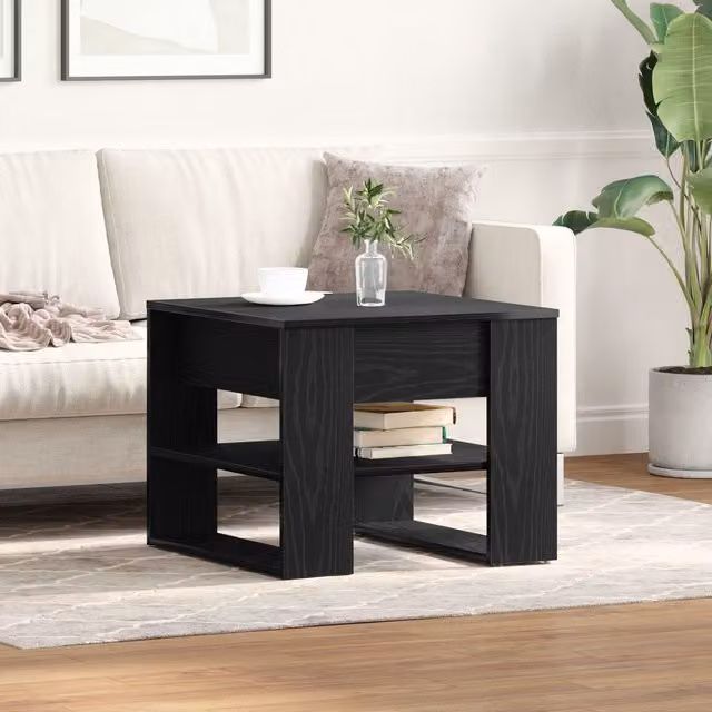 Berkfield Home Black Oak Coffee Table, W: 55.5 cm, D: 55.5 cm, H: 45 cm