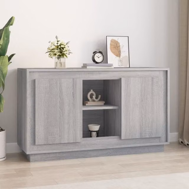 Berkfield Home Grey Sonoma Sideboard in Engineered Wood, W/D/H: 102 x 35 x 60 cm