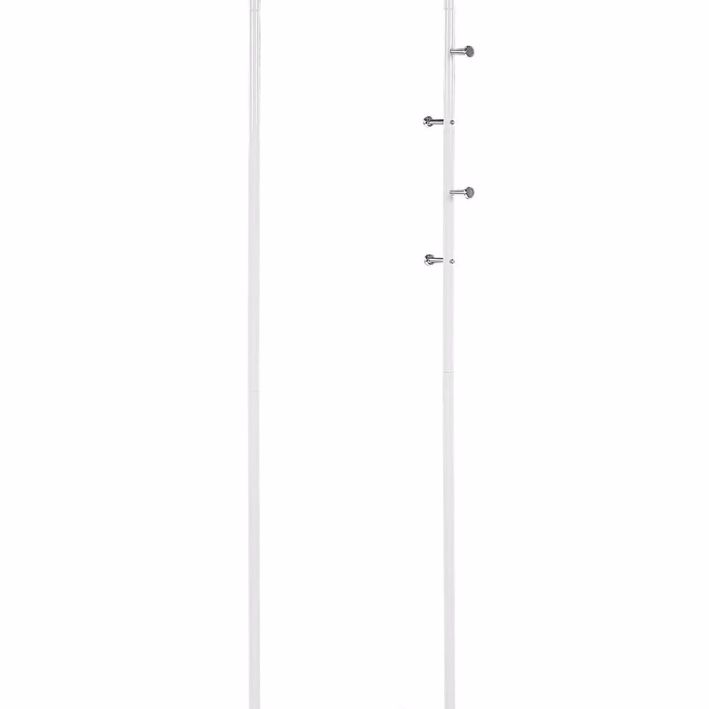 Wyld and Coco Nexa Living White Metal Freestanding Clothes Rail with Four Hooks, H: 175 cm, W: 50 cm, D: 50 cm – 2