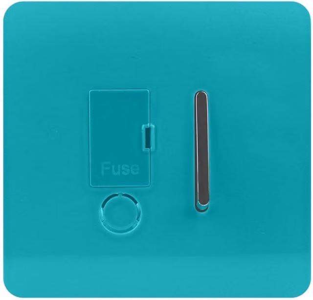 Trendi Switch 13 Amp Single Fused Spur with Flex Outlet in Turquoise – 1