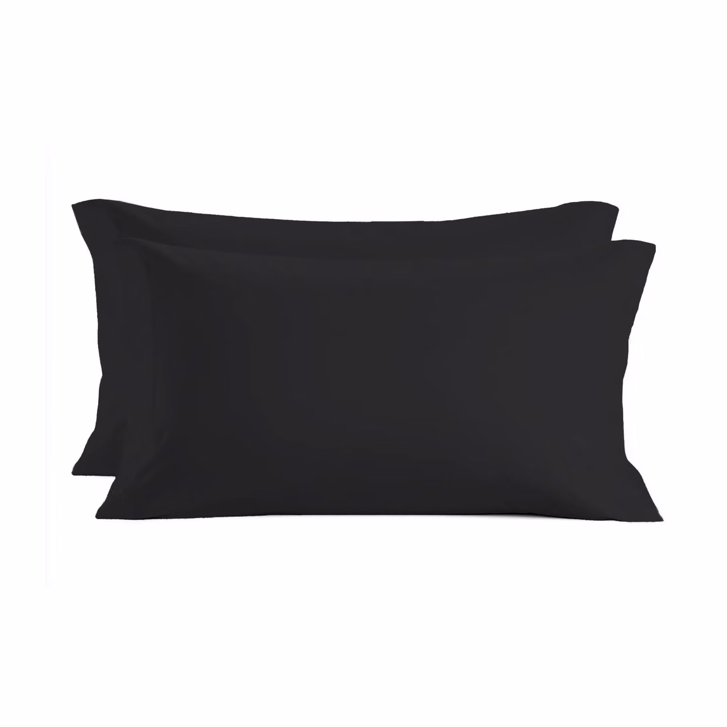Snug City 2 Pack Black Cotton Housewife Pillowcases with Envelope Closure, 200 Thread Count, W: 48 cm x L: 74 cm – 2