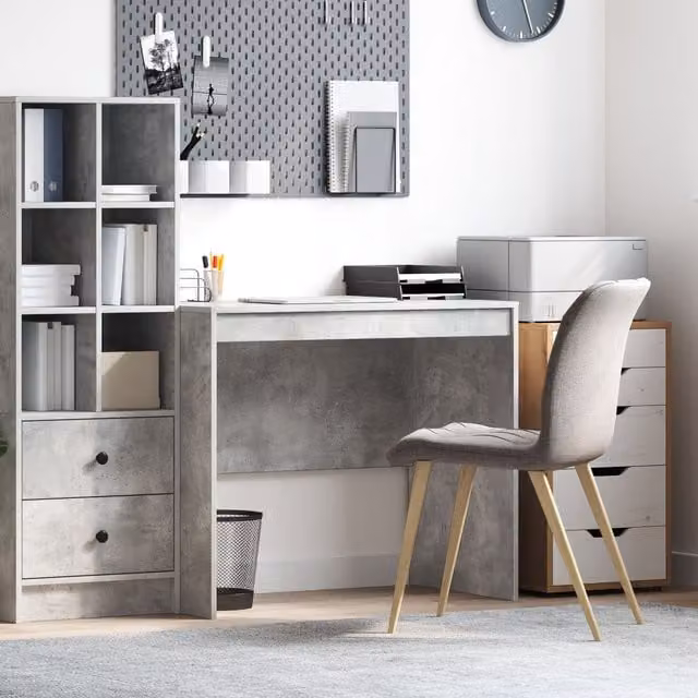 Berkfield Home Computer Desk in Grey MDF Board, W/D/H: 90 x 50 x 76 cm – 1
