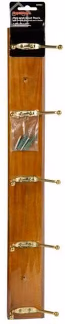SupaHome Antique Look Lacquered Pine Coat Rack in Brown