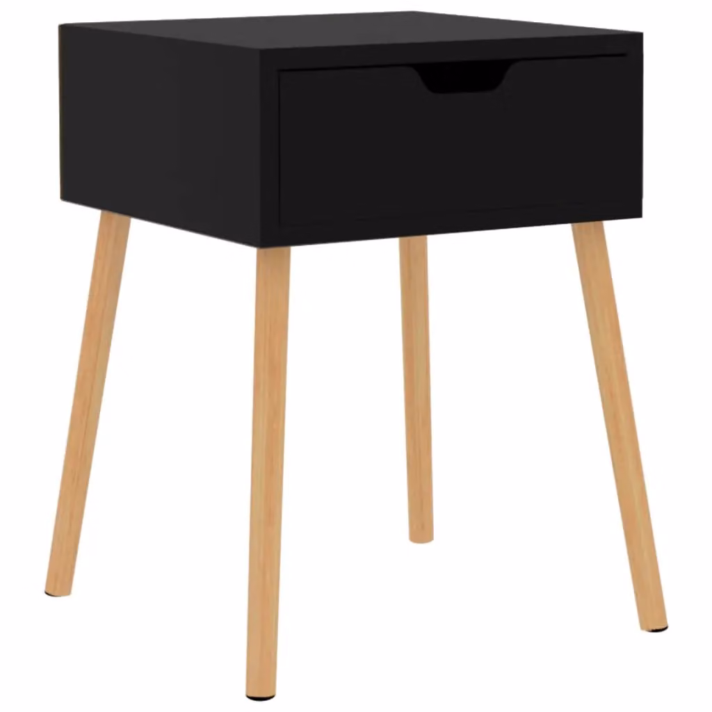 Berkfield Home High Gloss Black Bedside Cabinet W/D/H: 40 x 40 x 56 cm – 2