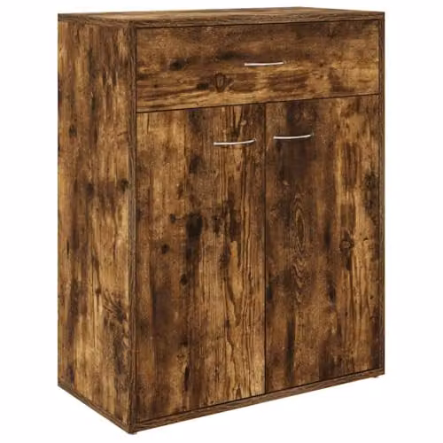 vidaXL Sideboard in Smoked Oak Brown, Engineered Wood, W: 60 cm, D: 30 cm, H: 75 cm