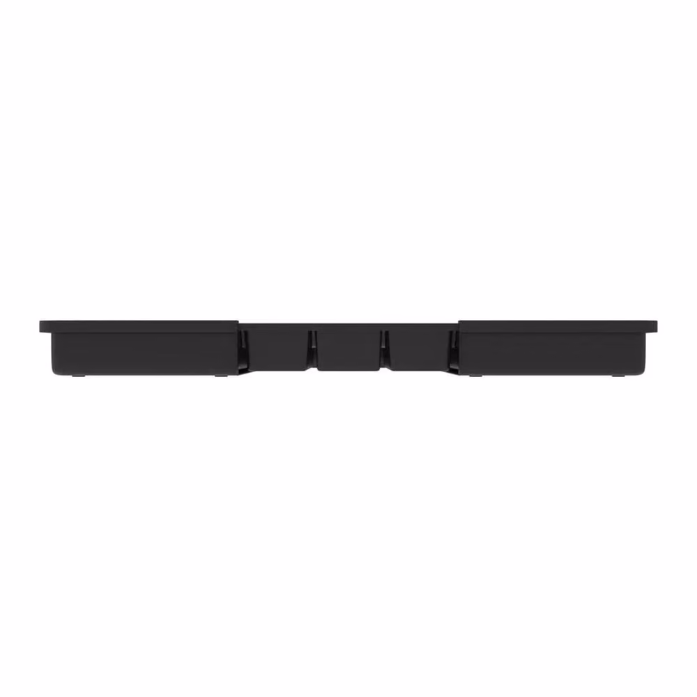 VOGREX Black Plastic Expandable Cutlery Tray Drawer Insert for Kitchen with Compartments – 5