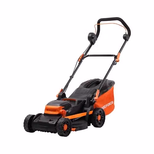 Yard Force EM N34B 1400W Electric Lawnmower in Orange with 35L Grass Bag and Rear Roller