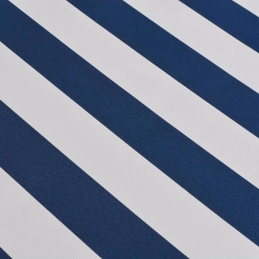 Berkfield Home Manual Operated Folding Awning with Crank, Blue and White Striped Polyester Fabric, Width: 500 cm – 3