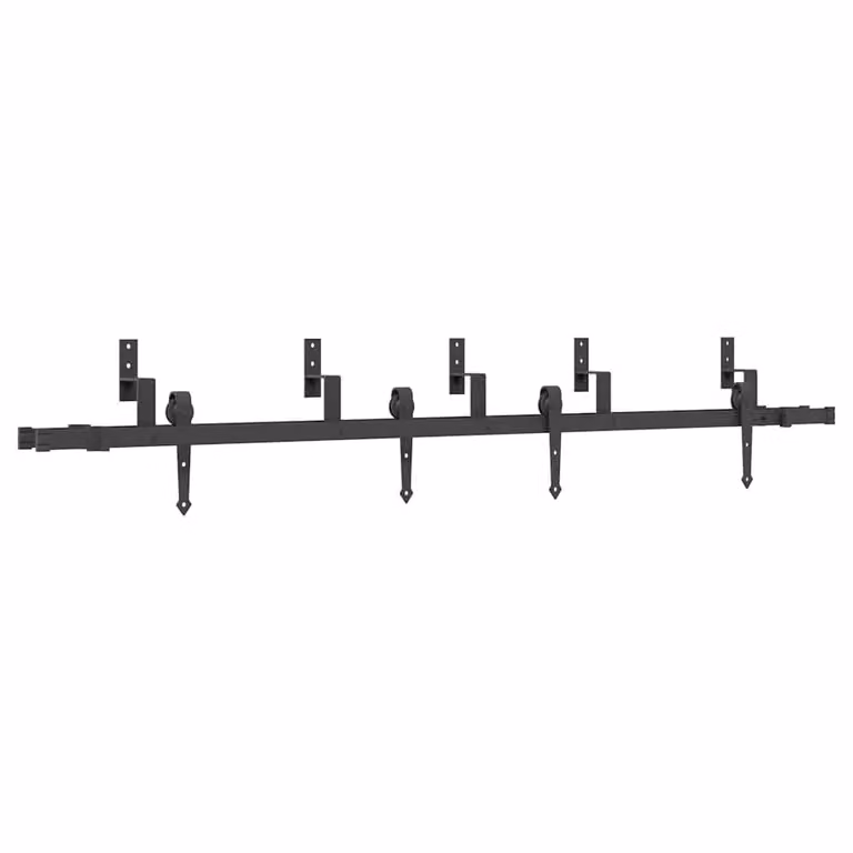 Berkfield Home Sliding Door Hardware Kit 213 in Black Steel