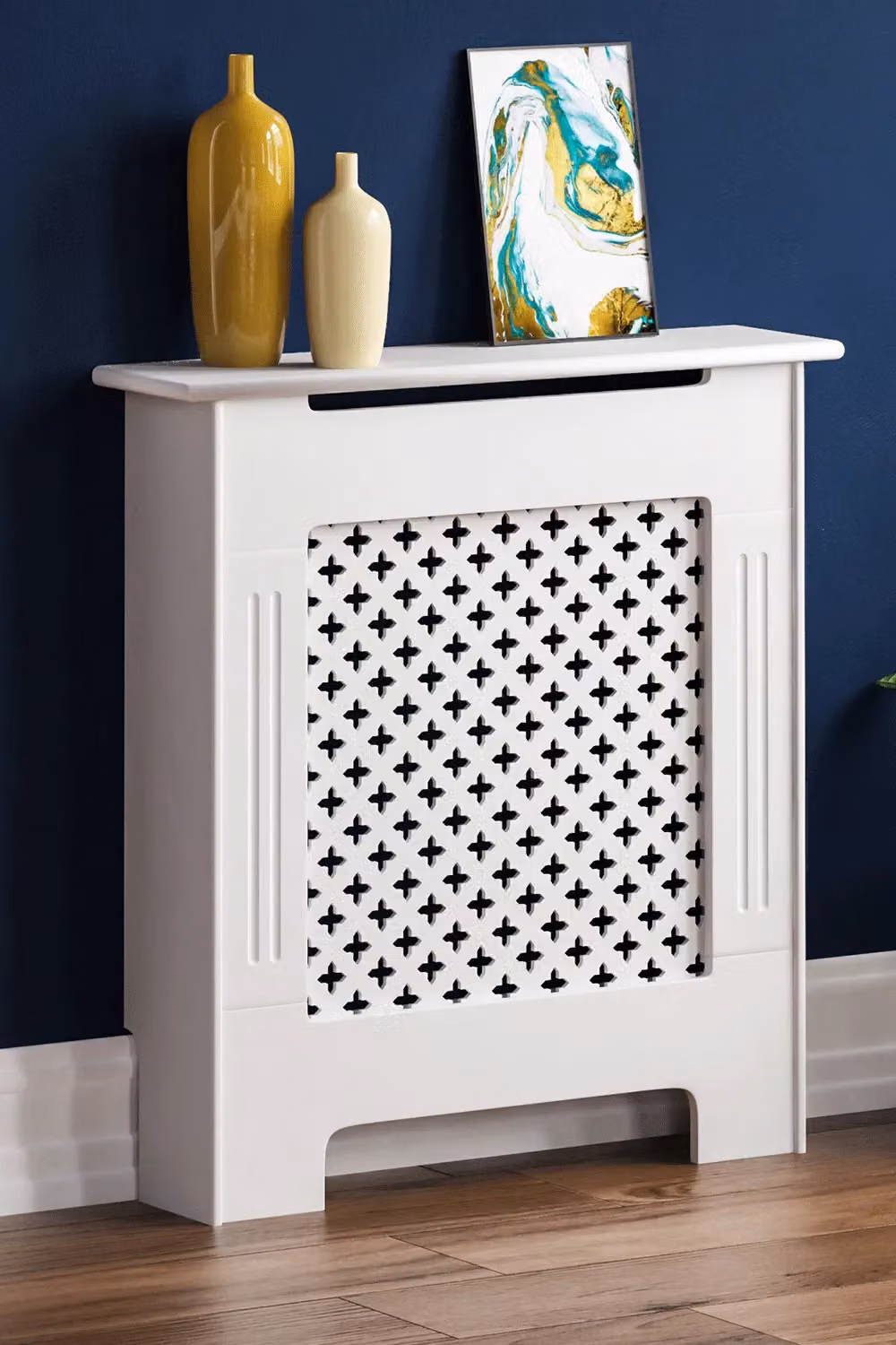 Vida Designs Oxford MDF Radiator Cover, White, W: 82.0 cm, H: 78.0 cm, D: 19.0 cm – 3
