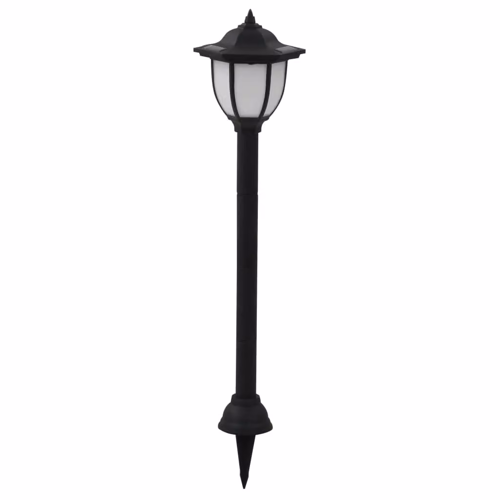 Berkfield Home 6 Piece Set of Black LED Outdoor Solar Garden Lanterns with Dusk Sensor and Ground Spikes – 2