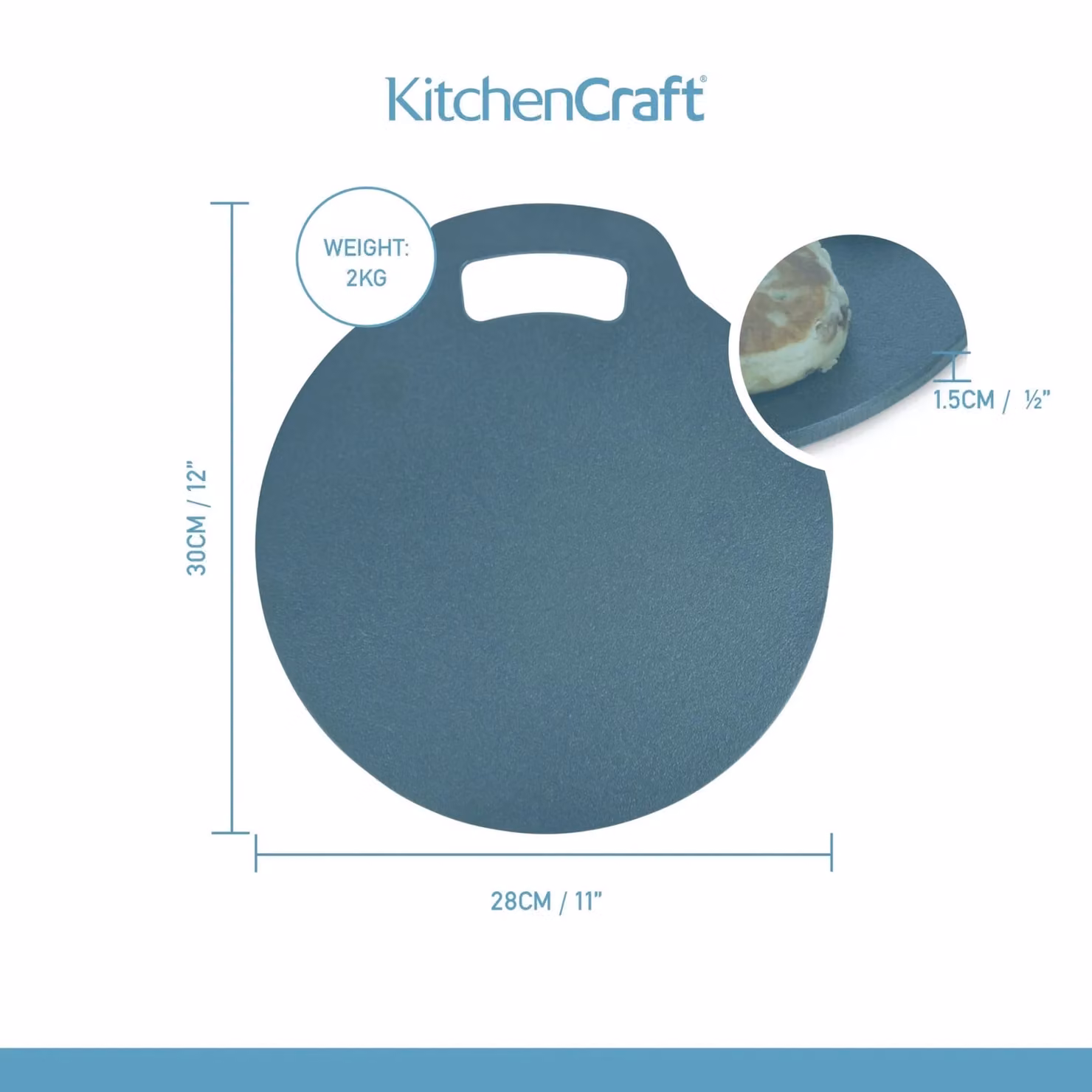 KitchenCraft Cast Iron Black Steel Baking Stone, 27 cm, Black – 8