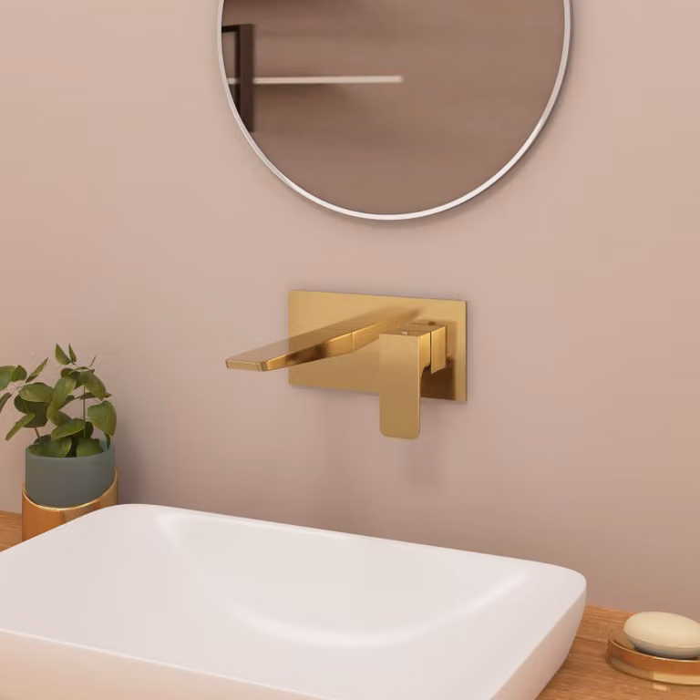 Royal Bathrooms Muro Wall Mounted Single Lever Bath Filler Tap in Brushed Brass