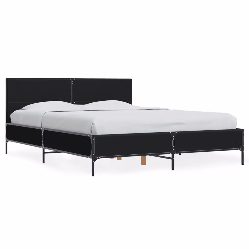 Berkfield Home Modern Bed Frame in Black, W: 140 cm, L: 200 cm – 2