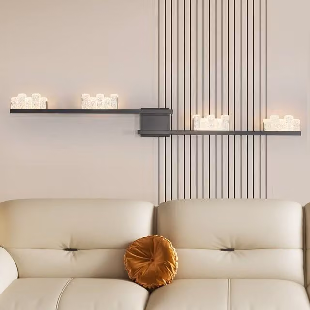 NIVOR 4 Light LED Modern Matte Black Flush Mounted Sconce Wall Lamp