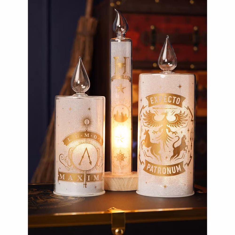 Warner Bros Harry Potter Alumni Lumos LED Pillar Candle in Silver – 3