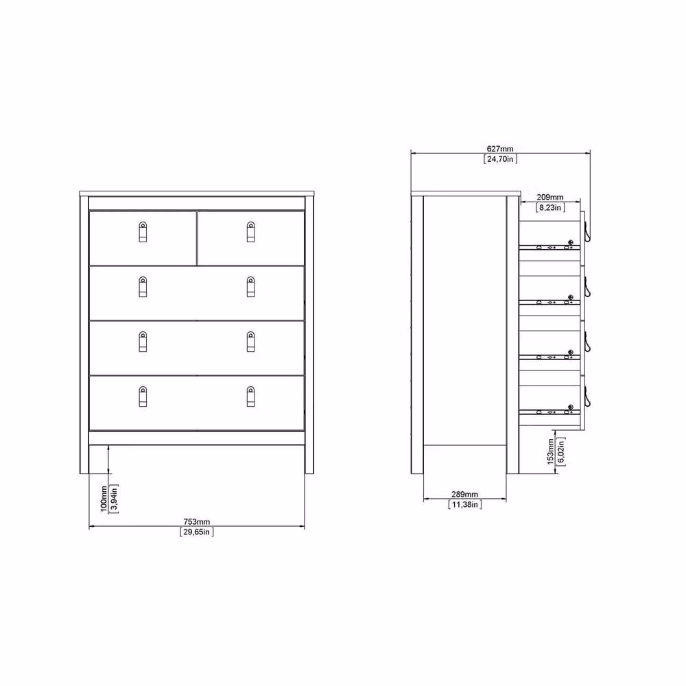 Wyld Haus Gossmere 5 Drawer Chest in Matt Black – 4