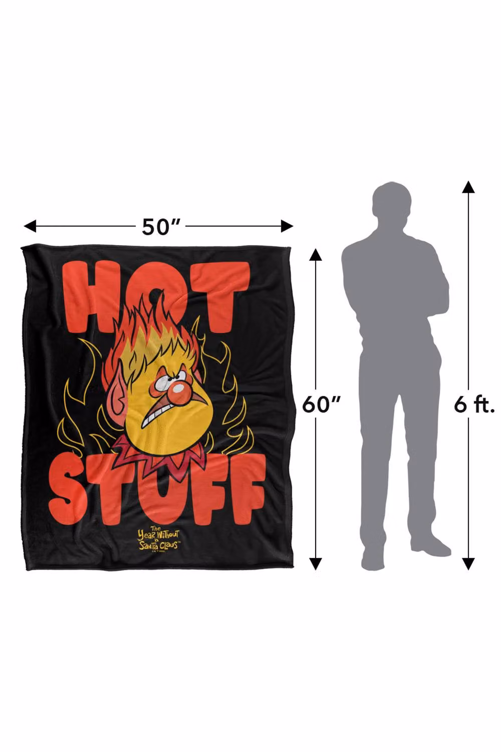 Warner Bros. The Year Without Santa Claus Hot Stuff Multicolour Super Soft Fluffy Polyester Throw Blanket, Extra Large – 3