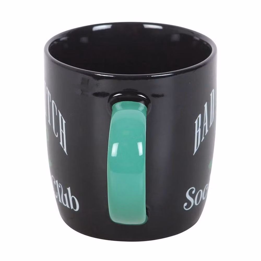 Uniqueful Bad Witch Social Club Ceramic Mug and Coaster Set in Black, 1000ml – 4