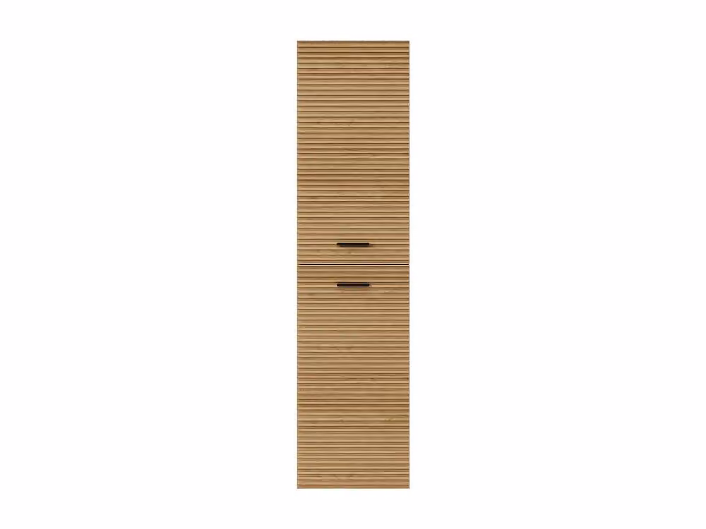 Vente-unique SARONE Striped Wall-Hung Bathroom Cabinet in Light Oak – 2