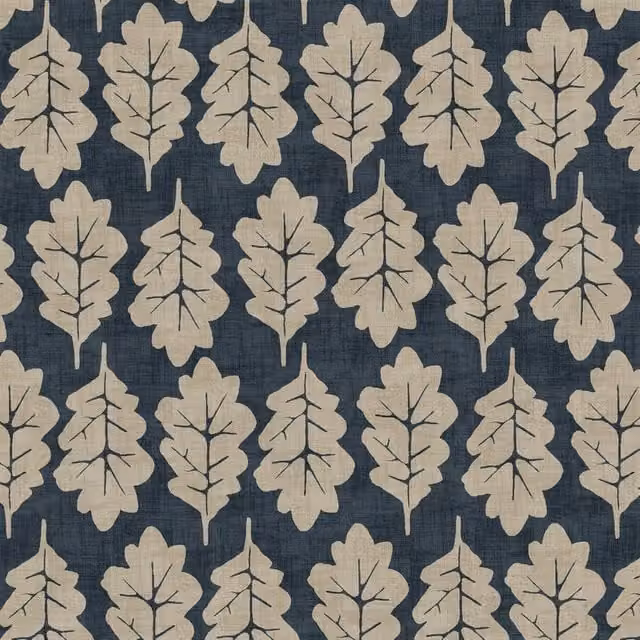 iLiv Oak Leaf Fabric Midnight Blue