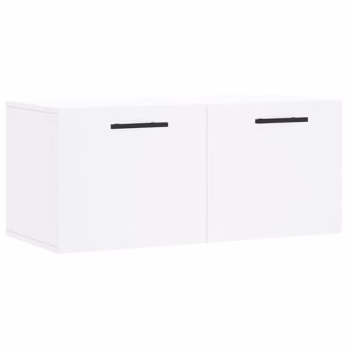 vidaXL Modern Wall Mounted Cabinet in White MDF with Hinged Doors, W/D/H: 80 x 35 x 35 cm – 1