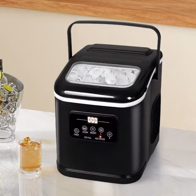 Spector Countertop Ice Maker with Front Display and Timer, Black
