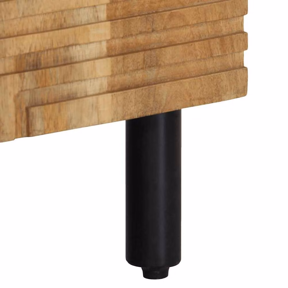 Berkfield Home Brown Mango Wood Modern Geometric Sideboard W/D/H: 60 x 33 x 75 cm – 5