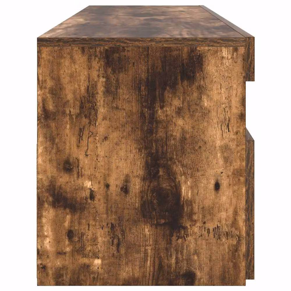 Berkfield Home Modern TV Cabinet with LED Lights in Smoked Oak Brown, W/D/H: 90 x 35 x 40 cm – 6