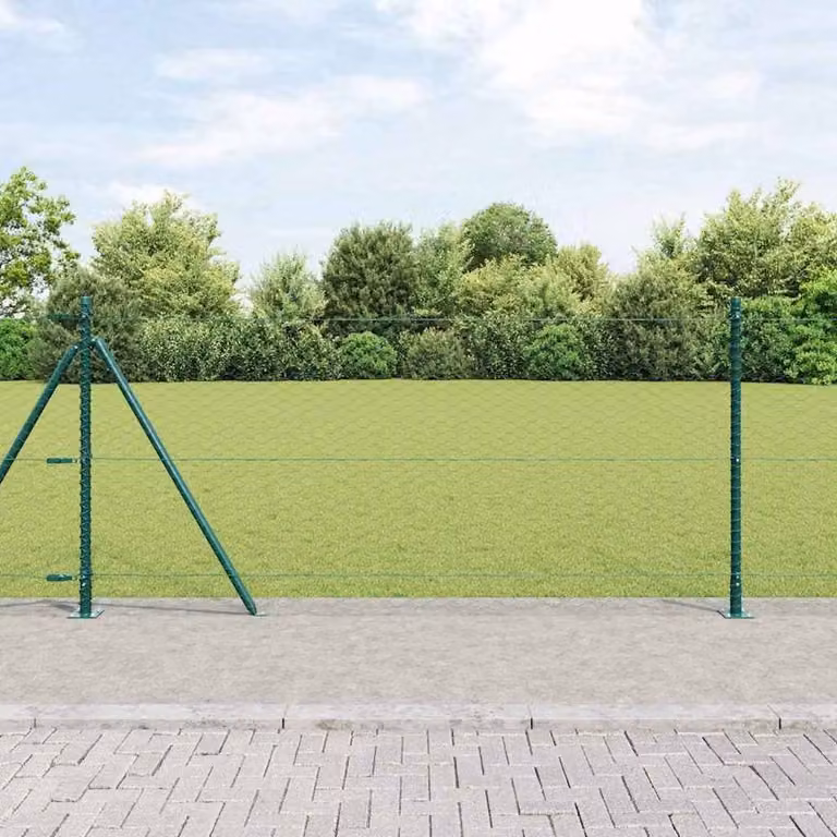 Berkfield Home Green Steel Hexagon Fence, 1 x 100 m