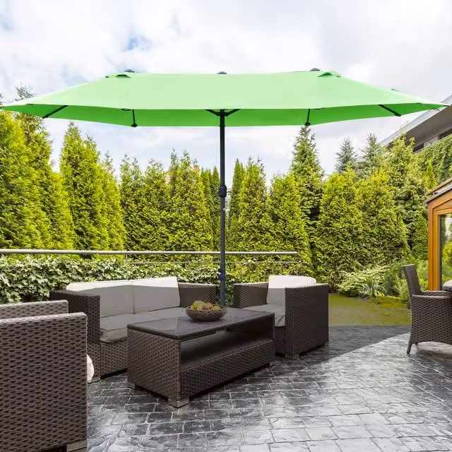 Outsunny Green Garden Umbrella Canopy