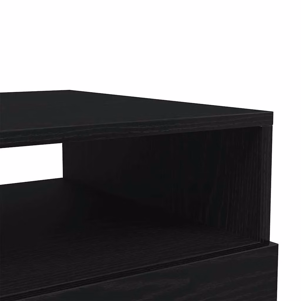 Berkfield Home Modern Black Oak Coffee Table with LED Lights W: 50 cm, D: 49 cm, H: 40 cm – 7