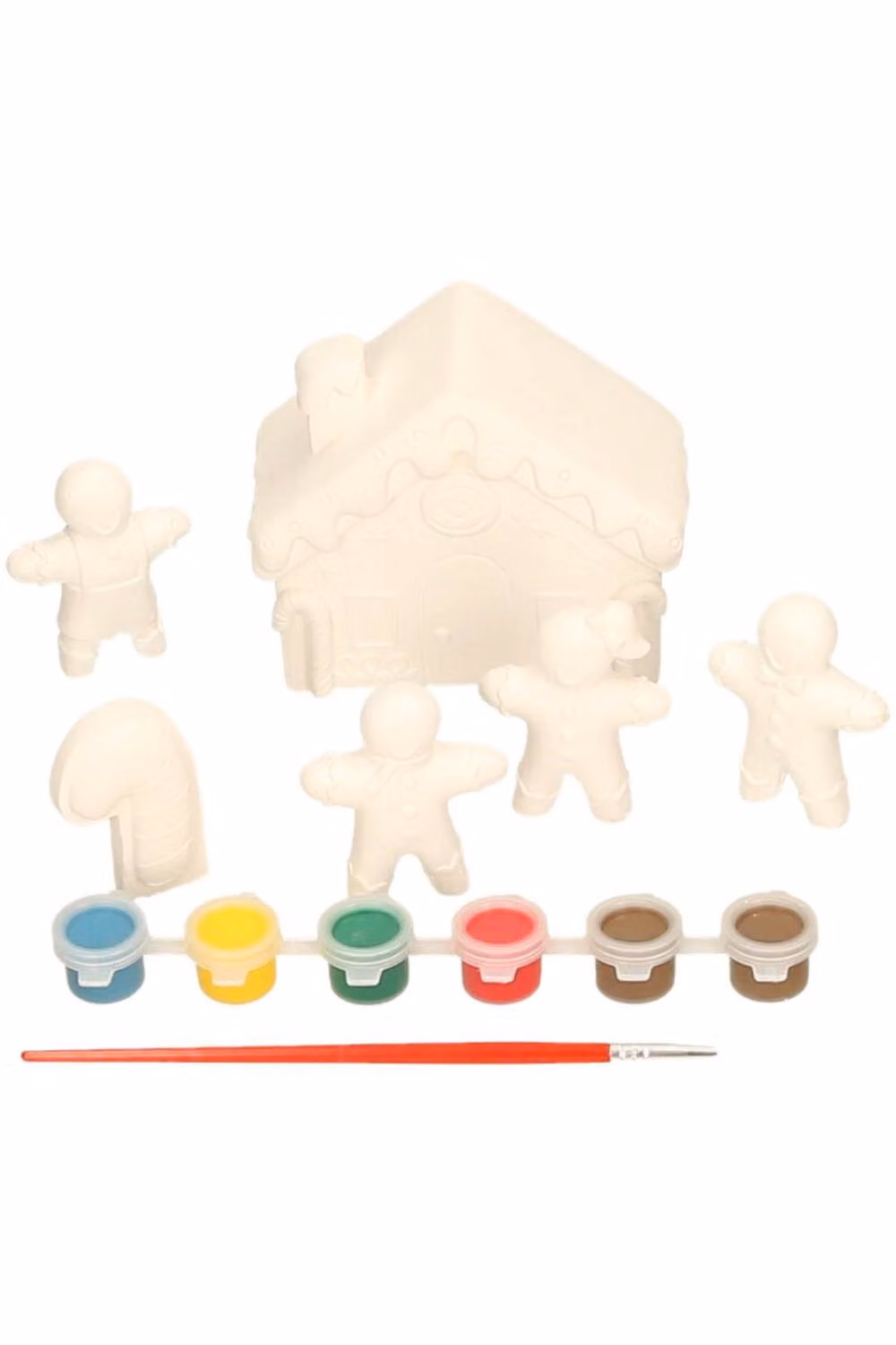 KDMD Paint Your Own Gingerbread House Kit, Pack of 3, White Ceramic Christmas Tabletop Craft for Children – 2