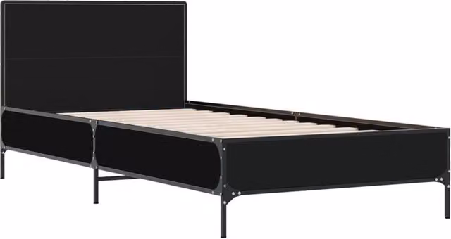 Berkfield Home Durable Single Bed Frame in Black, W/D/H: 90 x 190 cm – 1