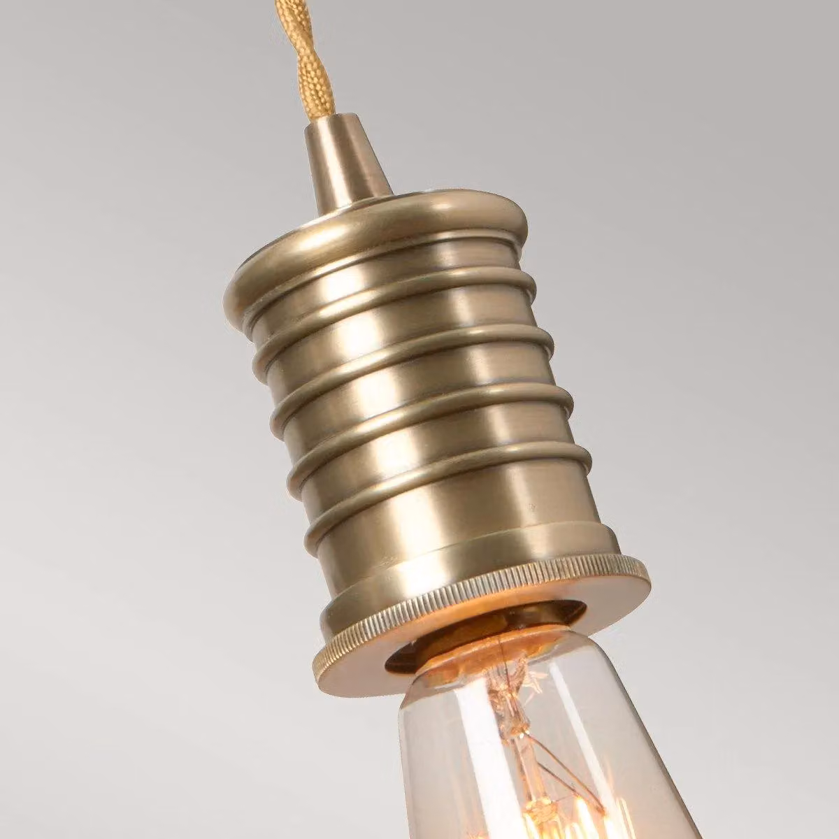 Netlighting Douille Single Light Indoor Wall Light in Antique Brass and Yellow with E27 Socket – 3
