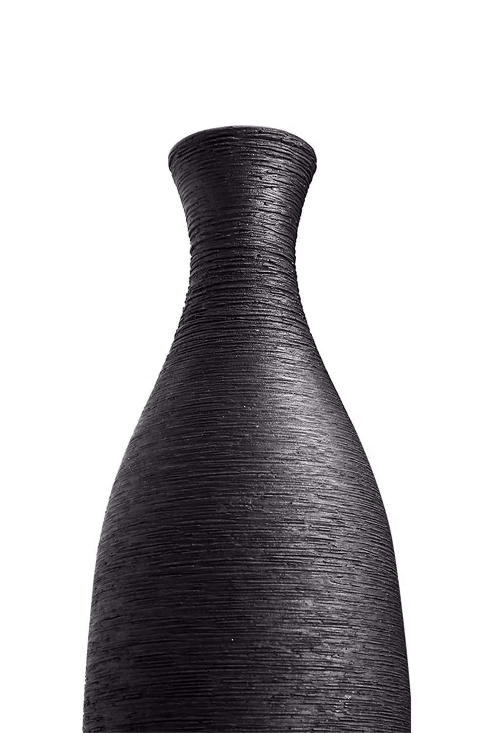 Living and Home Modern Tall Round Porcelain Vase in Black – 4