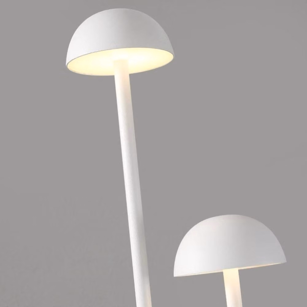 Quipulse White Aluminium LED Outdoor Mushroom Bollard Garden Lights with Warm White Downlighting, Height: 80 cm – 5