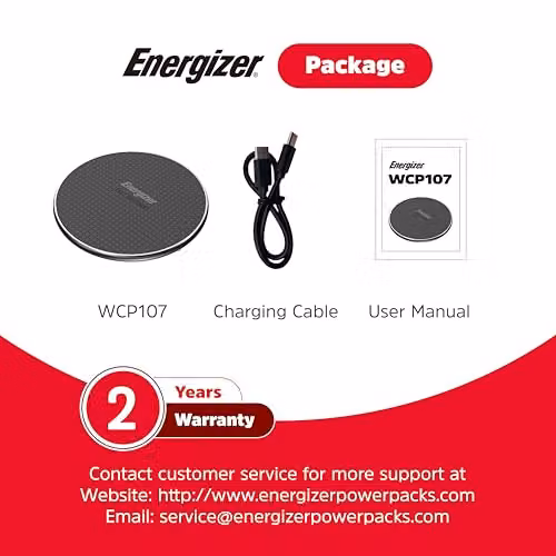 Energizer Black QI Wireless Charging Pad 15W with USB-C – 4