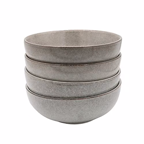 Cooks Professional Set of 4 Grey Nordic Stoneware Cereal Bowls, 16 cm Diameter – 2