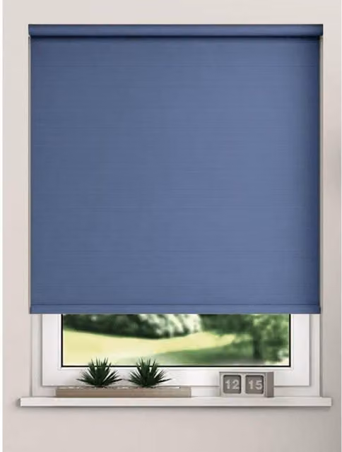 New Edge Blinds Thermal Blackout Roller Blind in Blue, Width: 160 cm, Height: 165 cm – 3