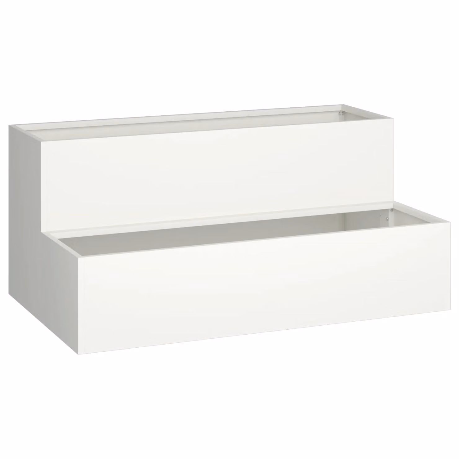 Berkfield Home 2-Tier Steel Garden Planter Tub in White, W: 100 cm, D: 60 cm, H: 45 cm – 2