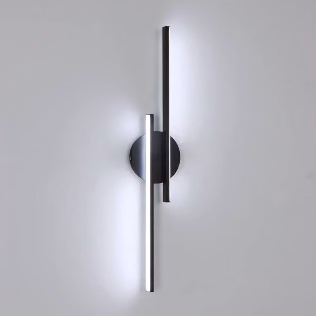 Pheashine Modern LED Wall Light, 24W Cool White, Black Up and Down Sconce