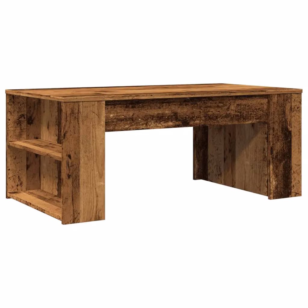 Berkfield Home Rustic Old Wood Coffee Table in Brown, W/D/H: 102 x 55 x 42 cm – 2