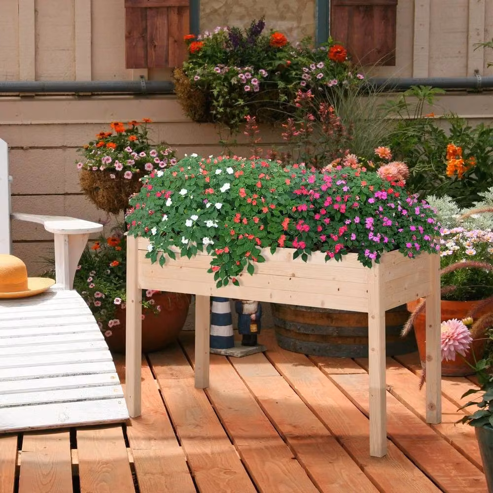 Kelvenix Brown Wooden Raised Garden Bed Planter – 3
