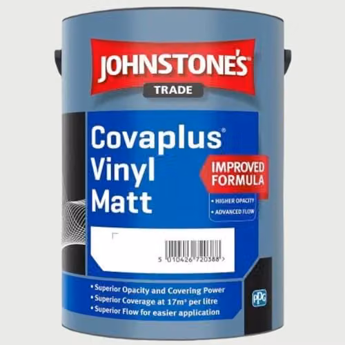 Johnstone's Covaplus Matt Dispersion Paint in White, 5 l – 2