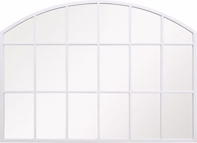 MirrorOutlet Arcus Garden Modern Hanging Mirror in White, 65 cm
