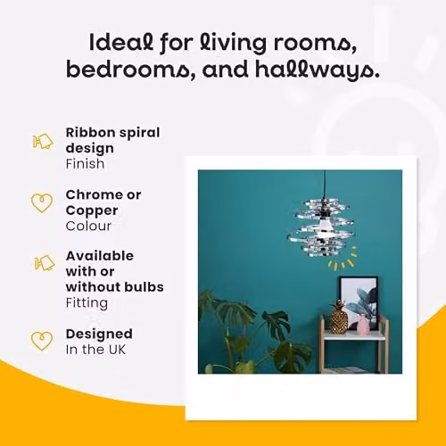 ValueLights Bensson Pair of Copper Metal Ceiling Pendant Shades, Width: 30 cm – 3
