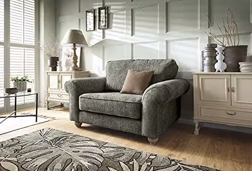 Abakus Direct Ingrid Large Armchair in Rifle Green Braided Chenille Fabric, W/D/H: 145 x 95 x 90 cm – 1